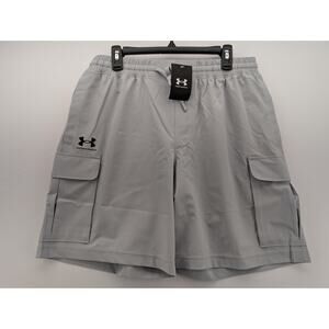 NWT Under Armour Men's UA Vibe Woven Cargo Shorts in Mod Grey size Large